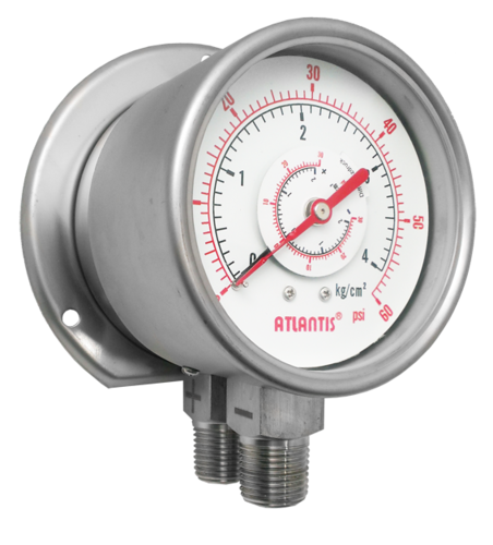 全不鏽鋼雙巴登管差壓錶